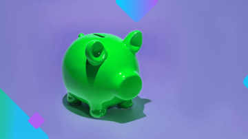 Green piggy bank