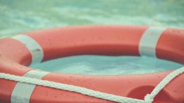 a life raft on the water