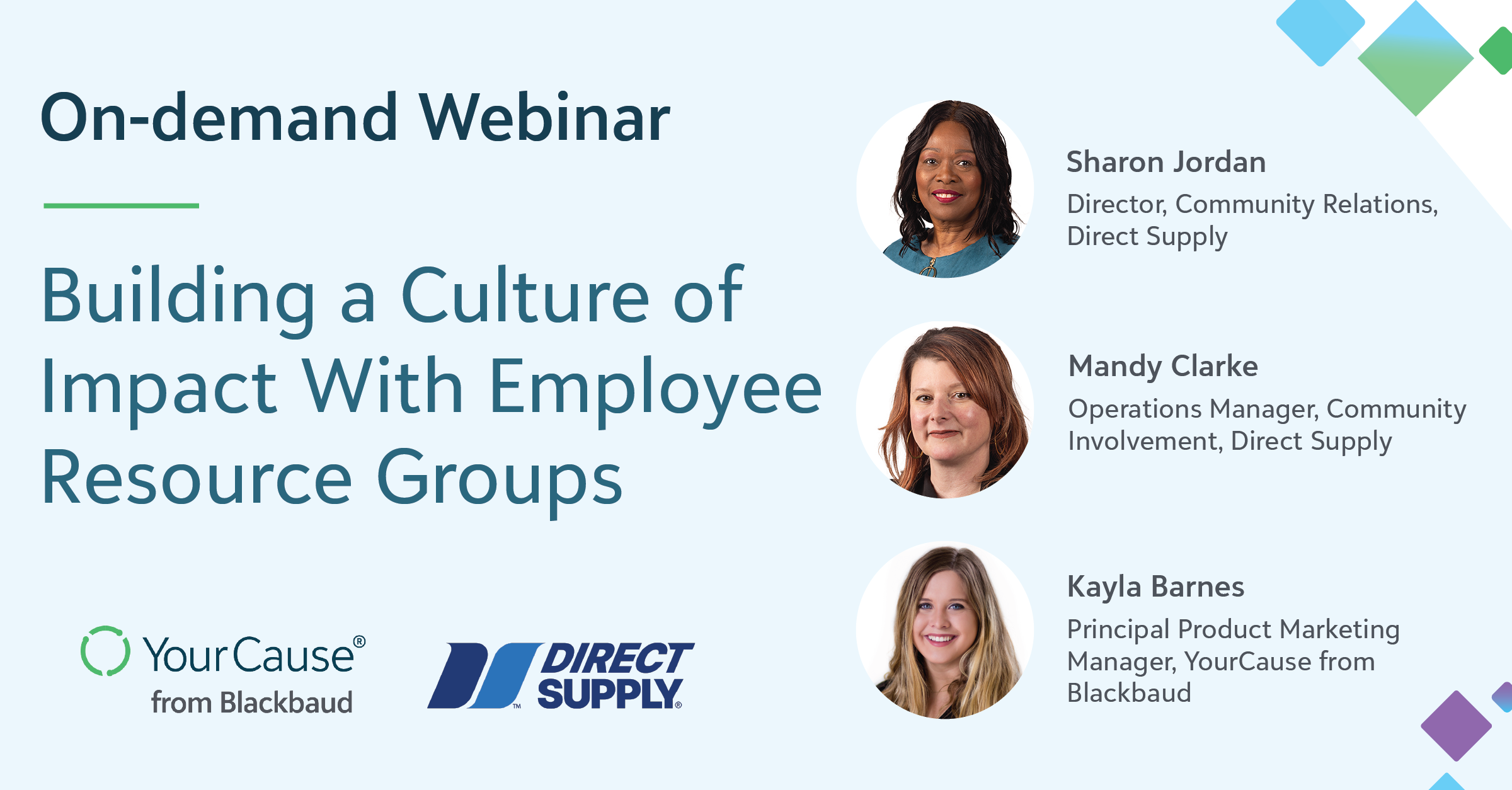 Building a Culture of Impact With Employee Resource Groups with Sharon Jordan, Mandy Clarke and Kayla Barnes webinar banner