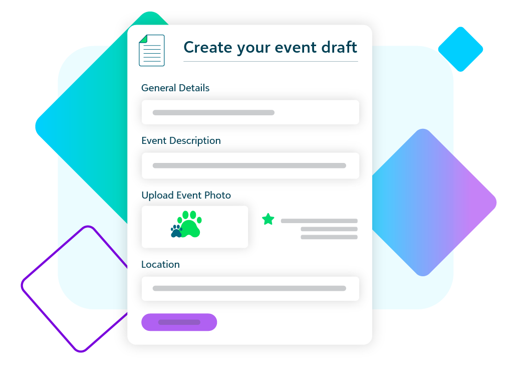create your event draft mockup